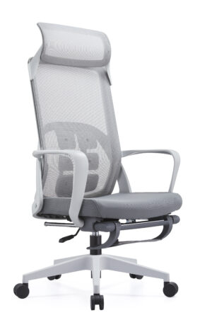 A112-HS grey frame foam seat sleeping chair ergonomic swivel office chair with footstool