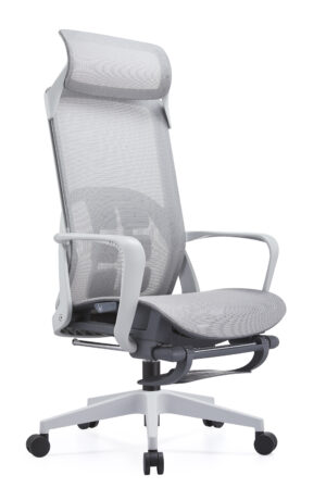 A112-HS grey frame mesh seat sleeping chair ergonomic swivel office chair with footstool