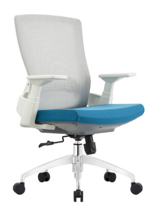 B32W white frame mesh office chair swivel chair